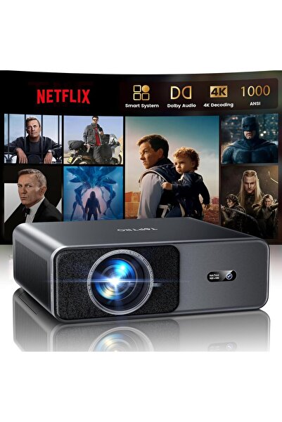 TOPTRO Proiector Inteligent A1, 1000 lumeni ANSI, Compatibil cu Netflix, Supo...