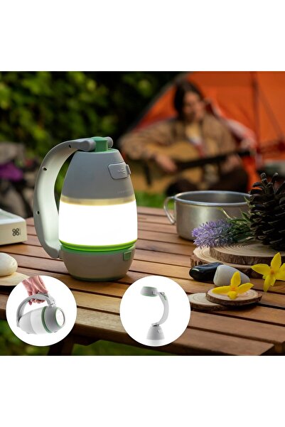 InnovaGoods Lanternă Camping 4 în 1 cu Power Bank 1500 mAh, LED Reîncărcabilă...