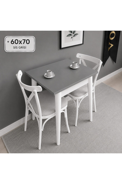 VOGUE TASARIM VE AKSESUAR 60x70 Mutfak Masası | 2 Kişilik Küçük Masa | Kahve ...
