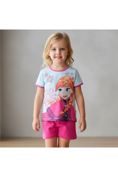 Disney Costum Elsa pentru copii, 100% bumbac – set cu tricou și pantaloni, co...