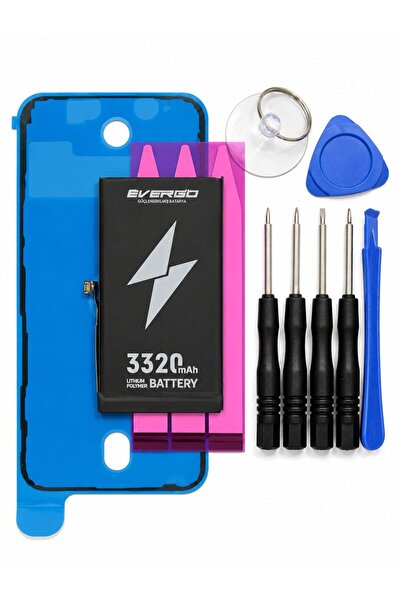 evergo İPHONE 12 UYUMLU 3320mAh GÜÇLENDİRİLMİŞ BATARYA