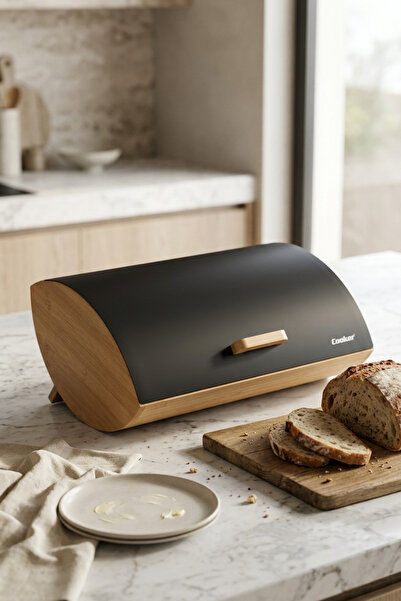 Cooker Novella Bamboo Bread Box with Metal Lid Ckr4543