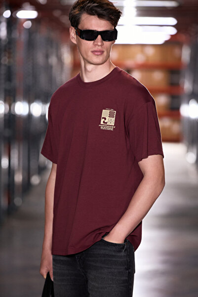 GRIMELANGE Antonio Men's Printed Detailed 100% Organic Cotton Knitted Oversiz...