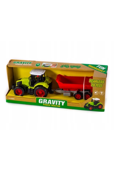 Midex Tractor verde cu remorcă, mașină agricolă