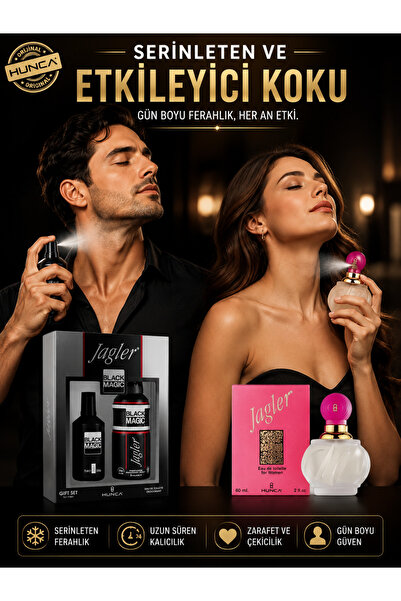 Jagler BLACK MAGİC Erkek Parfüm Seti 90 ml Parfüm + 150 ml Deodorant+Classic ...
