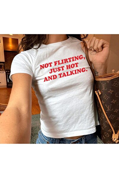 Grafftee Clothing Not Flirting Just Hot and Printed Women's Body Tee