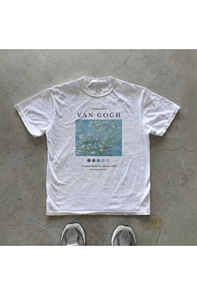 Grafftee Clothing Van Gogh Almond Blossom Printed Unisex Oversize T-Shirt