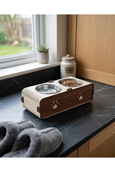 33D Special Design Vista Mdf Double Food Bowl