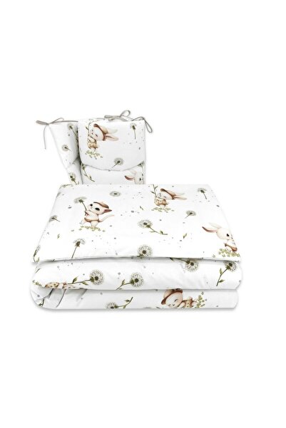 MimiNu Lenjerie patut cu 3 piese, MimiNu, Pentru patut 120x60 cm, Cu protecti...