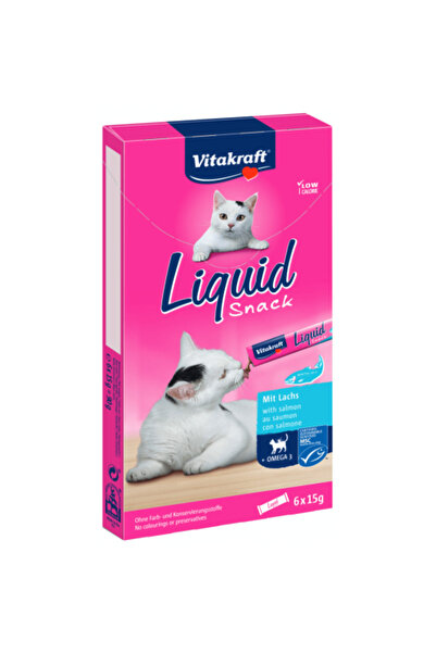 Vitakraft Snack lichid pentru pisici cu Somon si Omega 3 6x15g