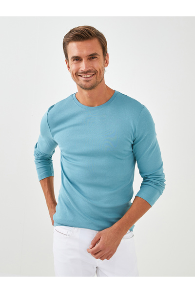 LC Waikiki Tricou bărbătesc basic cu guler rotund și mânecă lungă