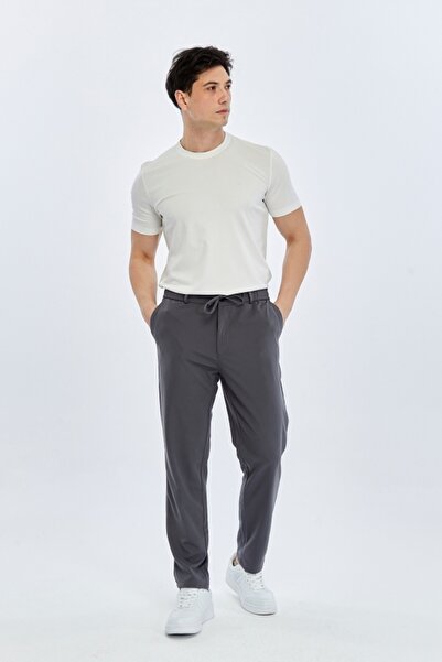 trender Muške platnene pantalone 70046 antracit
