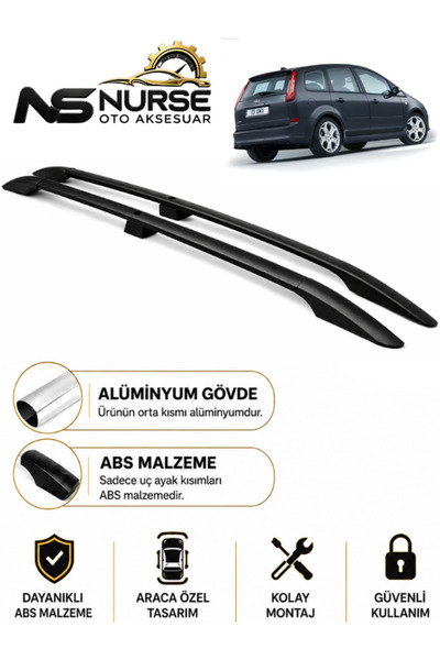 NURSE Ford C-Max 2003 Ve Sonrası Modeller için Uyumlu Üst Port Bagaj Tavan Çı...