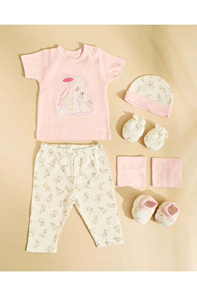 REDTAG Baby Pink And Ivory Rabbit Gift Set 8 Piece