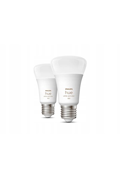 Philips Hue Bec LED cu lumină albă și ambientală colorată E27 9W 806 lm 2 bucăți