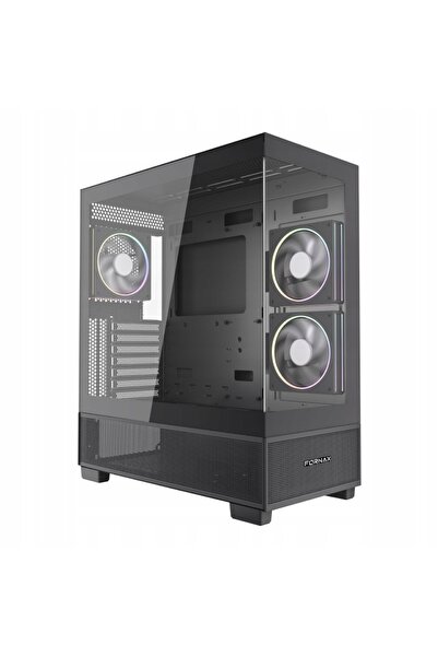 Kraft&dele Carcasă PC Gembird Fornax X550 Midi Tower ATX cu fereastră, Negru