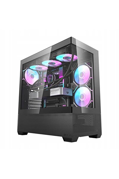 Kraft&dele Carcasă PC Darkflash DS900 AIR ARGB Micro Tower ATX cu fereastră, ...
