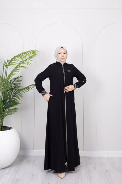 Dayfabric Günlük Kullanıma Uygun Spor Ferace | Siyah