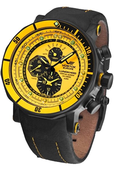 Vostok Europe Ceas sport galben pentru bărbați YM86-620C504 cu o curea suplim...