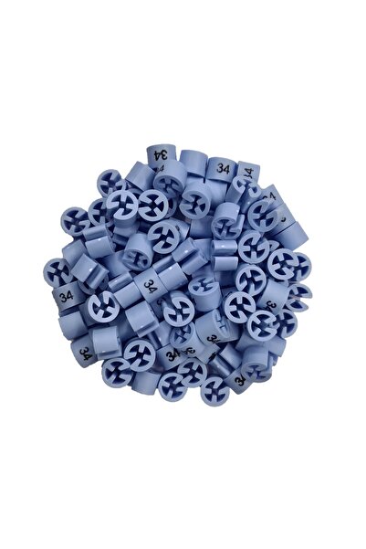 JokeyAmbalaj Light Blue Printed (34)' Benden Boncuğu for Hanger (100 Pieces)