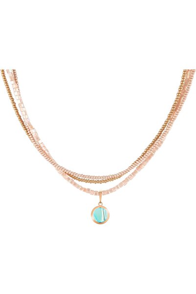 MINZA Africa Women's Necklace, 18K Gold, Beaded Necklace, with Czech Beads, C...
