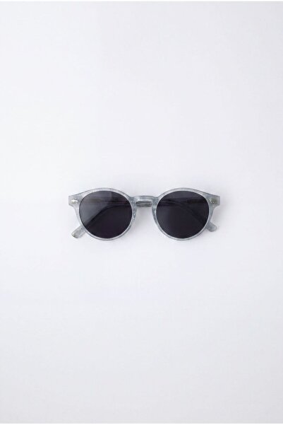 Magu Girl's Blue Glitter Round Sunglasses