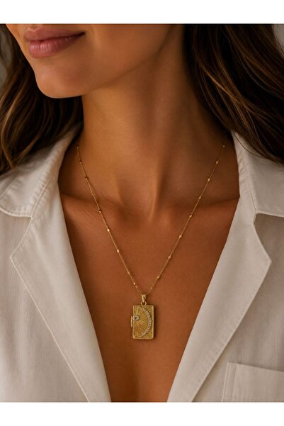 stainless steell Openable Vintage Steel Necklace with Gold Cover