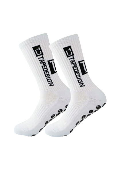 Barinoska Futbo White Sports Socks with Anti-Slip Soles, Basketball Fitness R...