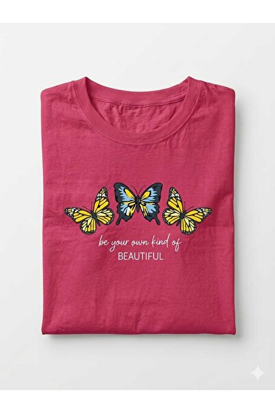 KOZİA OUTDOORS Women's Be Your Own Kind of Beautiful Printed Crew Neck Oversi...