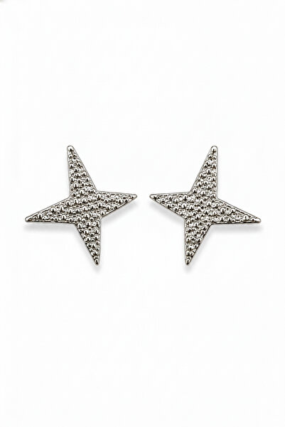 Jack Ferrero Pair of Star Design Shiny Textured Bijoux Earrings - Stylish and...