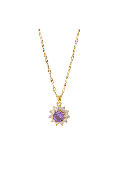 Black Season Gold Zircon Butterfly and Clover Necklace