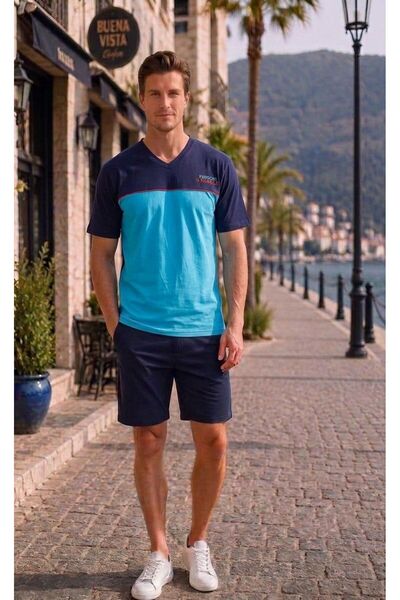 Ryam Mooda Men's Tamım Banya Kombak Lycra Men's Crew Neck Short Sleeve T-Shir...
