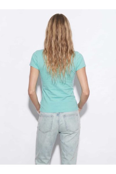 Coredra Crew Neck Knitted Slim Fit T-Shirt - C530