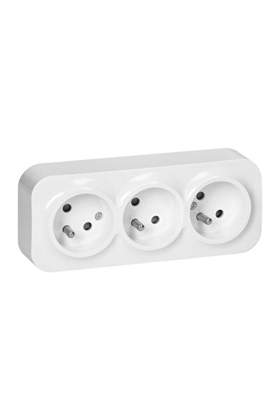 Orno Priză triplă ToDo 2P+Z IP20, 16A, 230V AC, albă