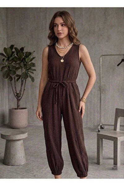sumoda Women's Muslin Fabric Summer Jumpsuit