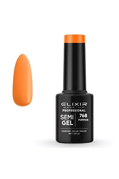 Elixir Επαγγελματικό Ημι-τζελ Ημι-μόνιμο Βερνίκι Νυχιών 768 Πορτοκαλί Έντονο ...