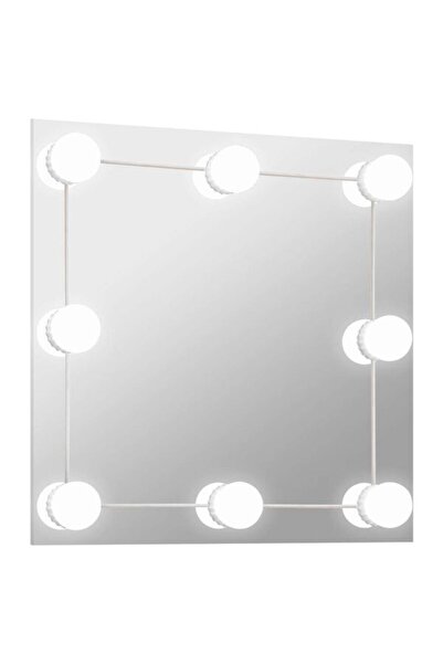 vidaxl Oglindă de perete cu lumini LED, din sticlă, pătrată
