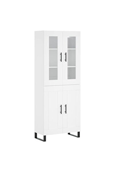 vidaxl Dulap înalt, Alb, 69.5 x 34 x 180 cm, Lemn prelucrat