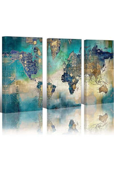 BPA ® Large World Map Canvas Print Picture Wall Art Decoration Multi for beau...