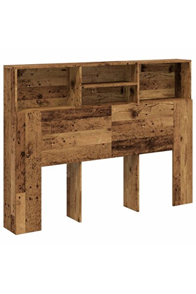 vidaxl Tăblie de pat cu dulap, lemn vechi, 140x19x103,5 cm