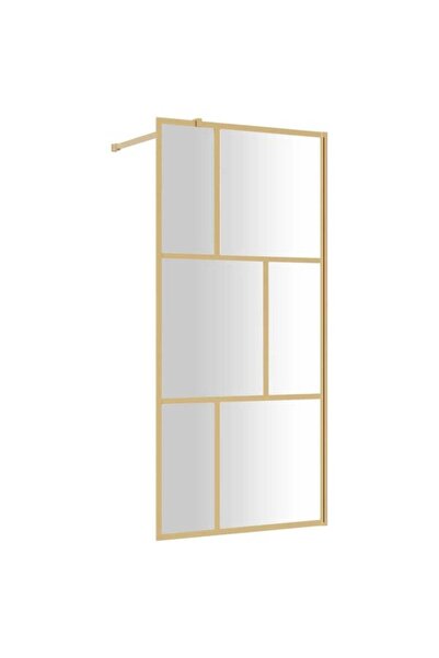 vidaxl Paravan de duș walk-in, auriu, 80 x 195 cm, sticlă ESG transparentă
