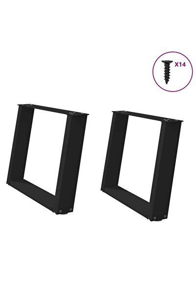 vidaxl Picioare pentru măsuță de cafea în formă de U, 2 buc., negru, 70x(42-4...