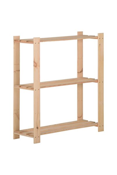 vidaxl Raft de depozitare cu 3 niveluri, 80 x 28.5 x 90 cm, lemn masiv de pin