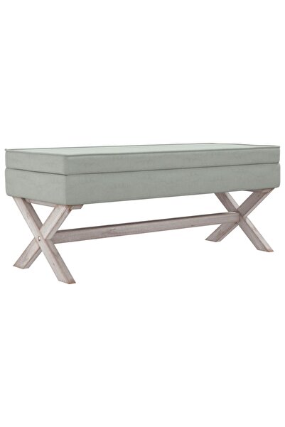 vidaxl Taburet de depozitare, gri deschis, 110x45x49 cm, catifea