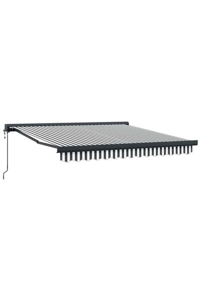 vidaxl Copertină retractabilă antracit/alb, 3 x 2,5 m, textil/aluminiu