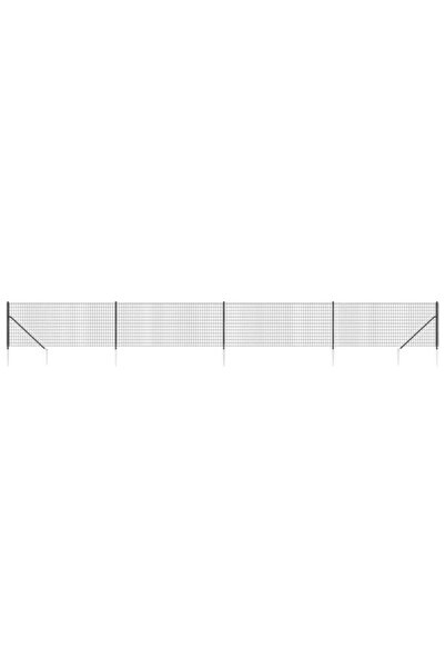 vidaxl Gard din plasă de sârmă cu țăruși de fixare, antracit, 1,1 x 10 m