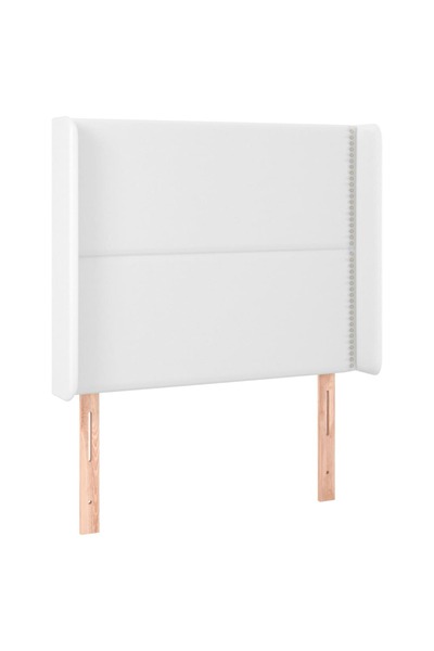vidaxl Tăblie de pat cu aripioare, alb, 103x16x118/128 cm, piele