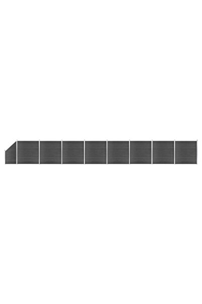 vidaxl Set de panouri de gard, Negru, 1484 x(105-186) cm, WPC
