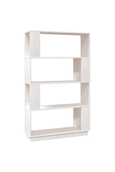 vidaxl Bibliotecă/Separator cameră, alb, 80x25x132 cm lemn masiv pin