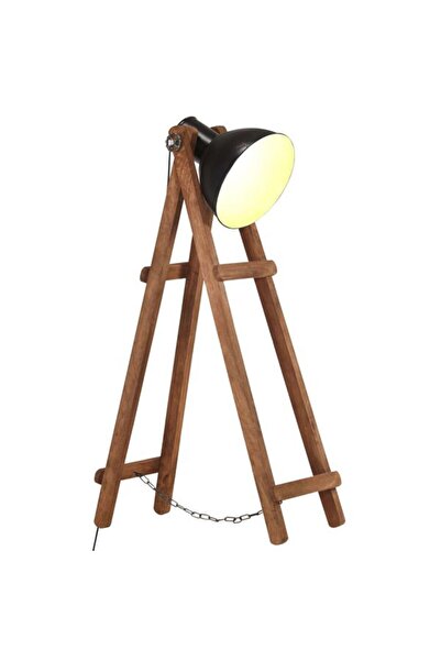 vidaxl Lampadar, negru, lemn masiv de mango, E 27